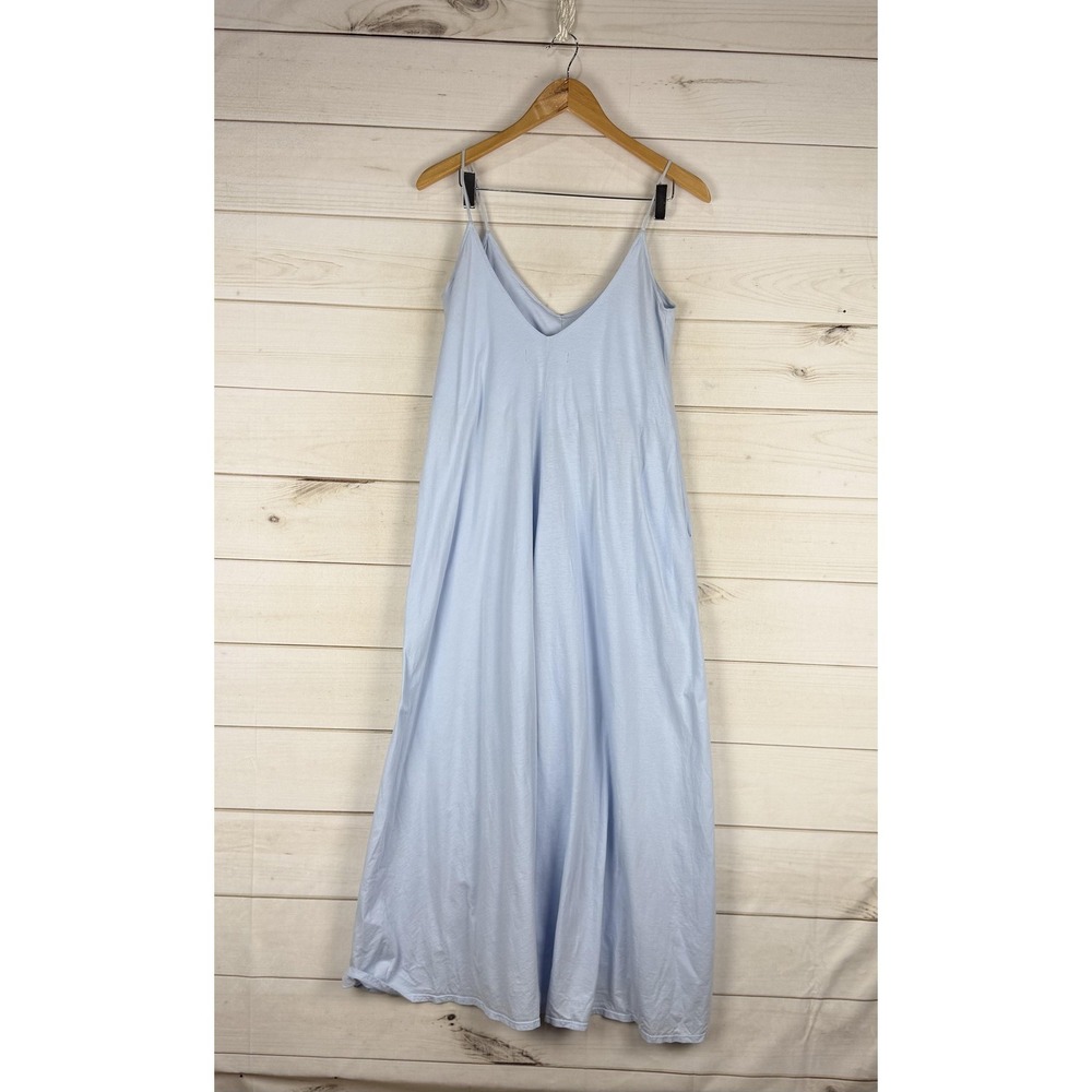 Groceries Apparel Dress Womens Medium Blue Trapeze Swing Midi Organic Cotton - Picture 2 of 8